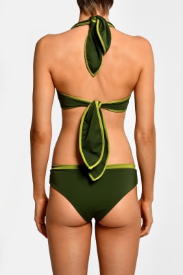 Calzón de bikini regular Trisha Rana Green 2523-BF