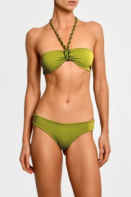 Top de Bikini Strapless con cordón trenzado Gabriella Rana Green 2524-T