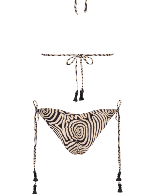 Panty de bikini negra modelo triángulo 