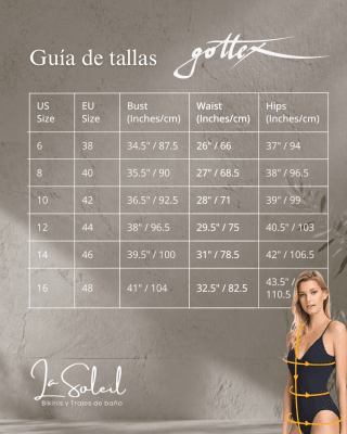 Traje de Baño Entero Gottex Negro Escote V con Control de Abdomen