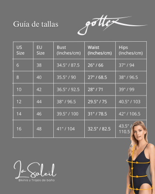 Traje de Baño Entero Gottex Control de Abdomen Escote Cuadrado Floral Negro y Crema 26YU173