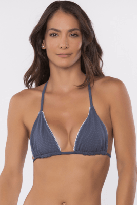 Top Bikini Triángulo Azul Piedra Texturado Dulzamara Siroco 24637