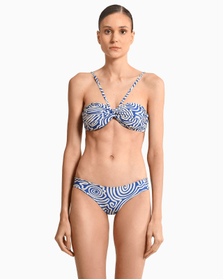 Top de bikini strapless azul 