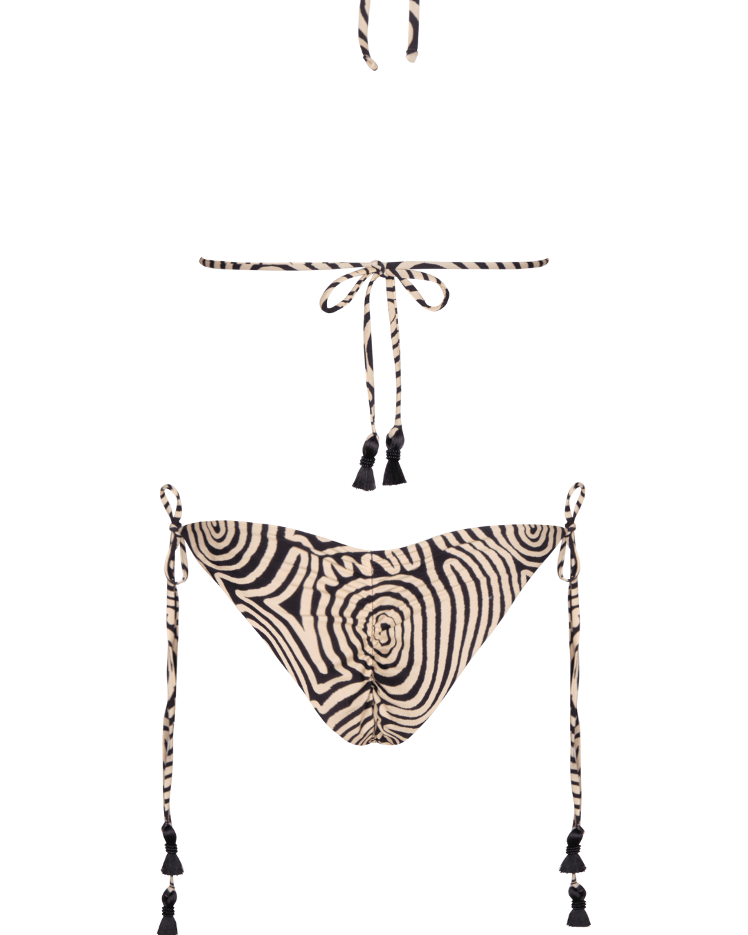 Panty de bikini negra modelo triángulo 