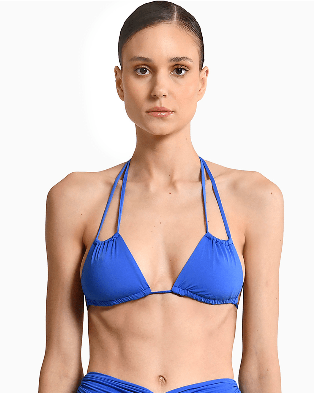 Top de bikini triángulo azul 