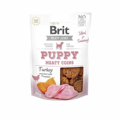 BRIT Jerky Snack Puppy Turkey meaty coins for dogs 80 Gr