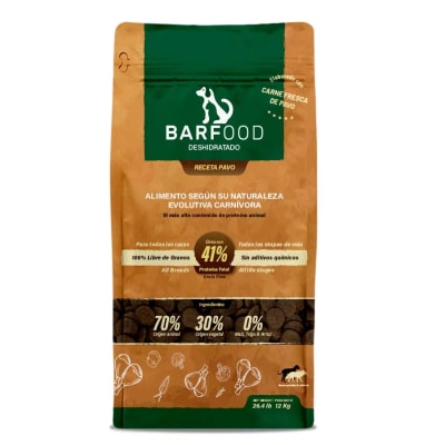 Alimento Deshidratado Perro Raza mediana y grande - Pavo