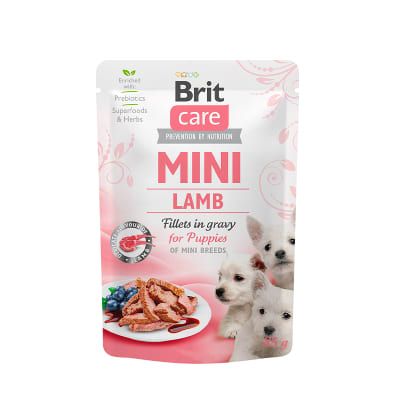 BRIT CARE mini Puppy Lamb fillets in gravy 85G