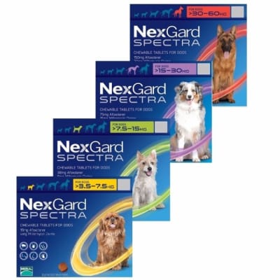 Nexgard Spectra 3 Tabletas. Atiparasitario interno y externo perro