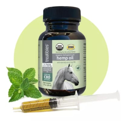 Aceite 1.500 CBD con aceite de menta. Treatibles para caballos