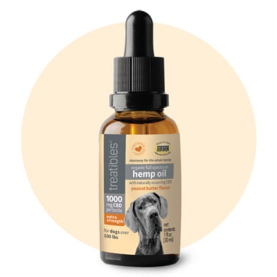 Aceite CBD Treatibles - 1000 mg CBD Total - Sabor mantequilla de maní