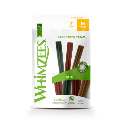 Snack limpia dientes Whimzees Stix M Bolsa 7 Unidades