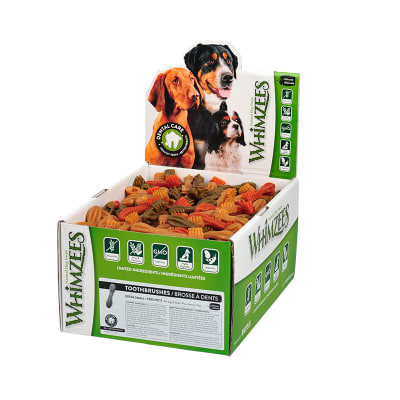 Snack dental Whimzees. Forma de cepillo M. Caja de 75 Unidades