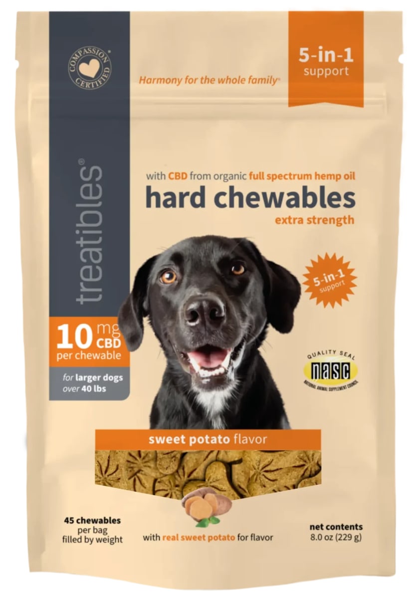 Galletas 10 mg CBD para perro Extra Strength sabor camote Grain-Free, Treatibles2
