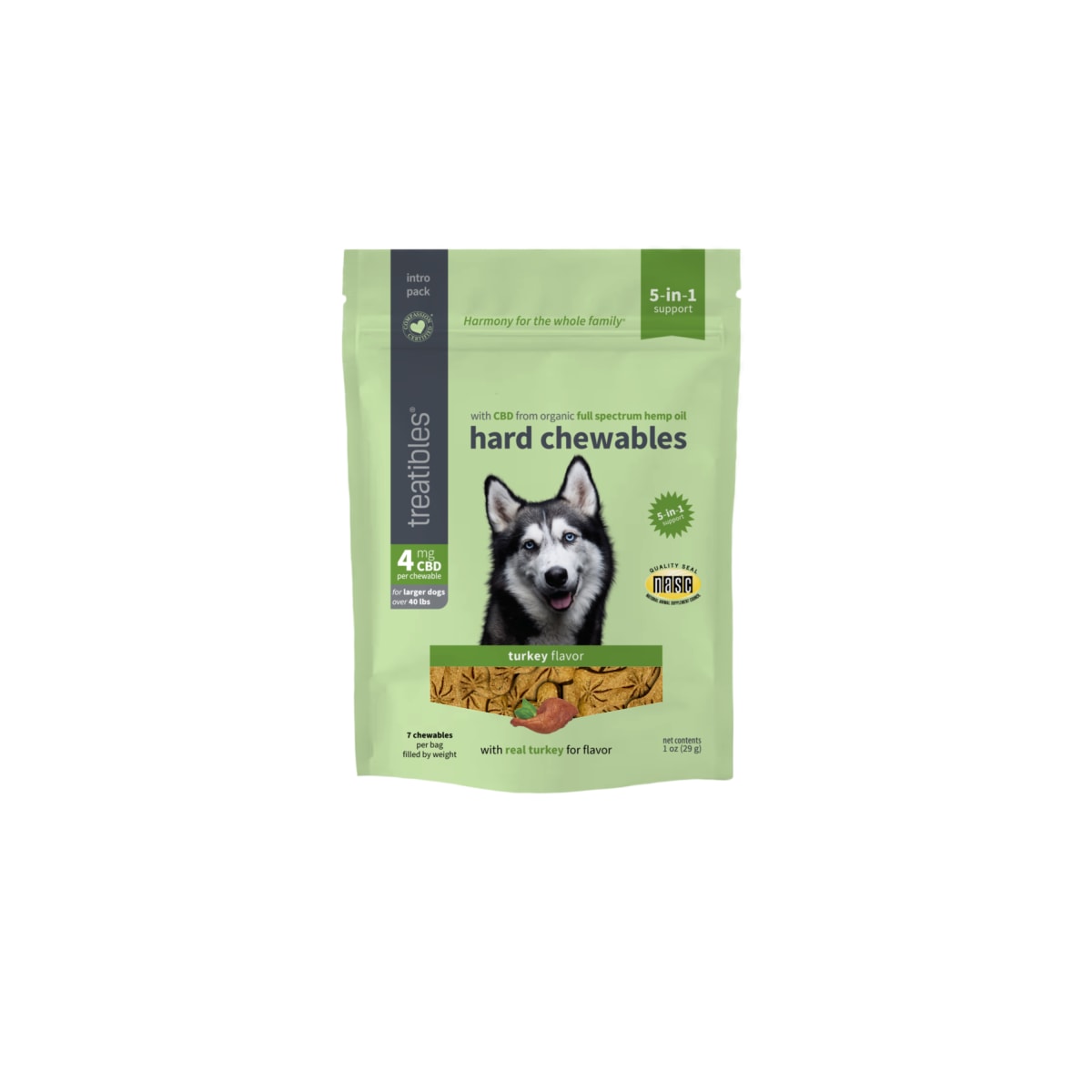 Galletas 4 mg CBD CALM para perro sabor Pavo, Treatibles2