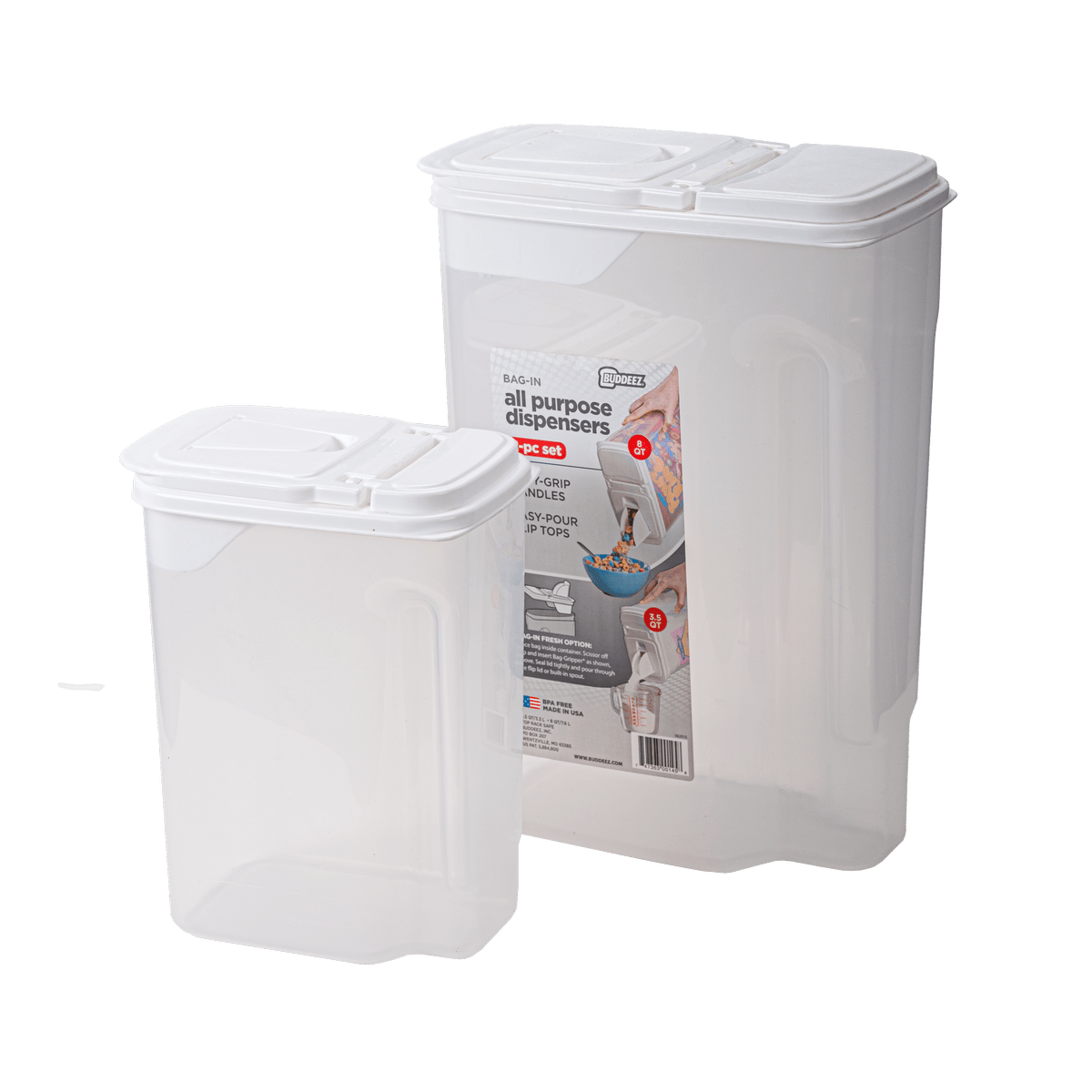 Pack de 2 dispensadores de alimento - 3.4Kg + 1Kg - Buddeez2