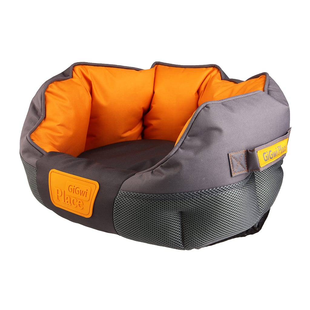 Cama Naranja/Gris Redonda Gigwi3