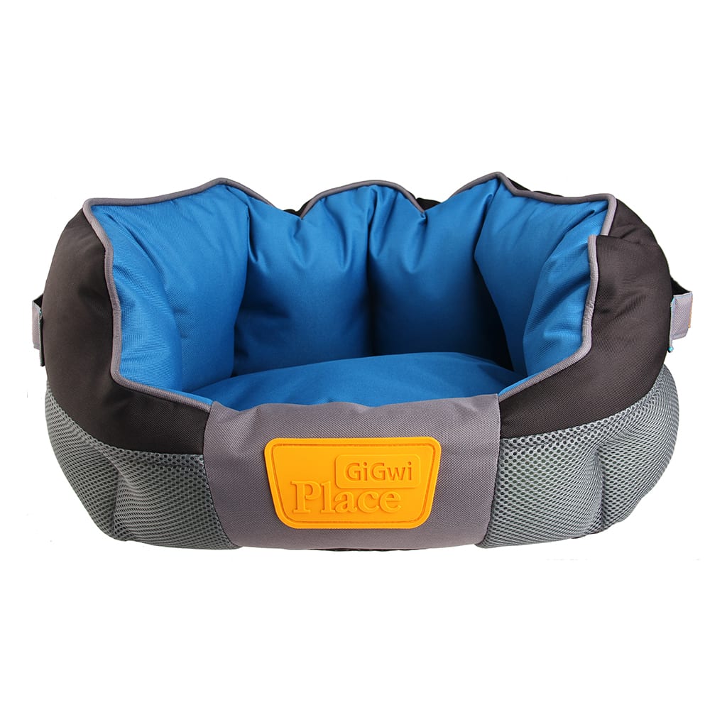 Cama Azul/gris redonda Gigwi1