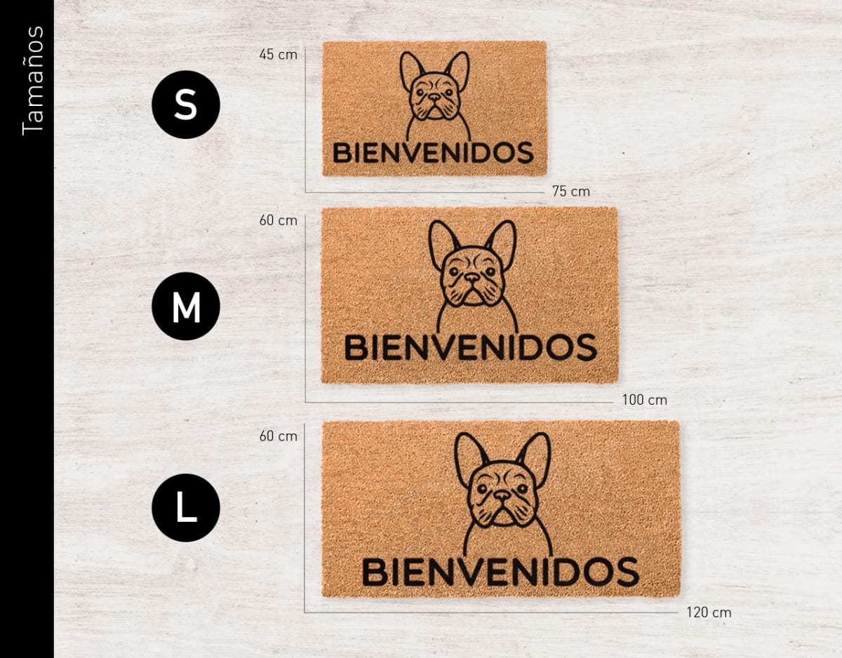 Felpudo Kokomat Bienvenidos Bulldog frances3