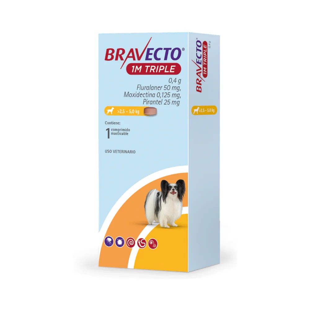 Bravecto 1M Triple - Antiparasitario interno y externo2