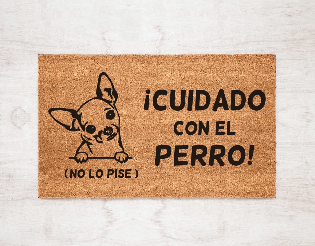 Felpudo Kokomat Cuidado con el perro (no lo pise)1