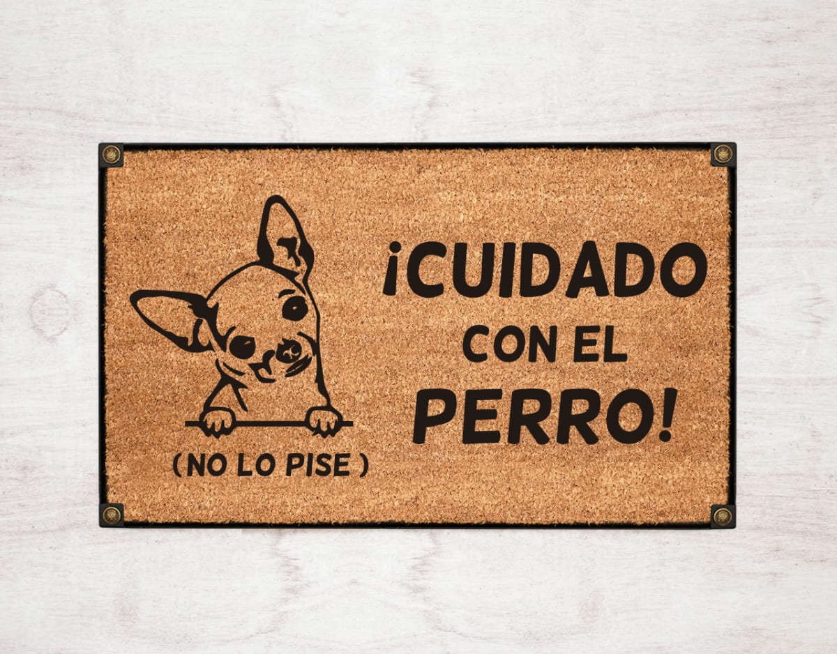 Felpudo Kokomat Cuidado con el perro (no lo pise)2