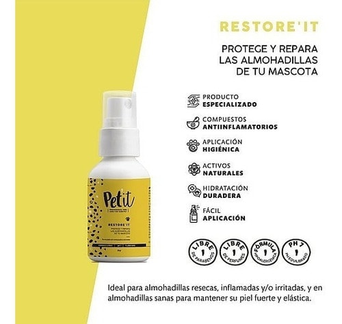 Pet It Restore it Spray Reparador/hidratador De Almohadillas2