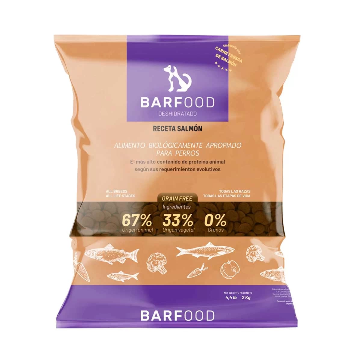 Alimento Deshidratado Perro raza mediana y grande - Salmón2