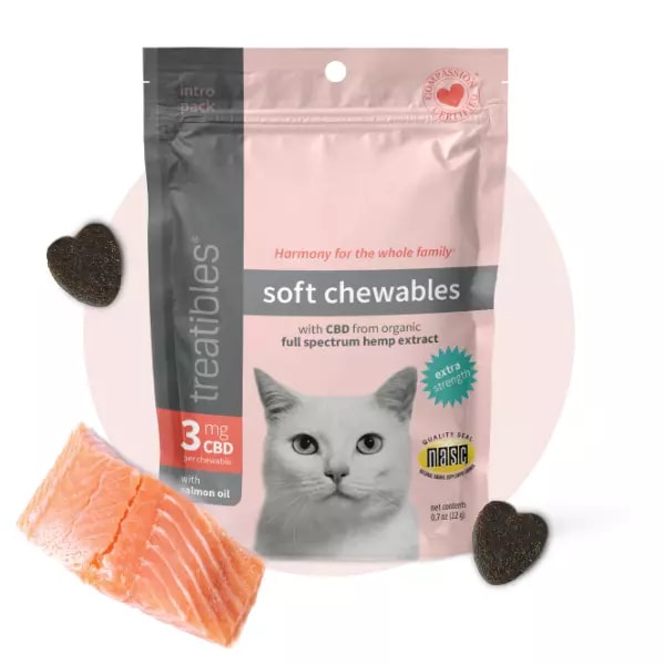 Snack blando 3 mg CBD para gato sabor Salmon, Treatibles2