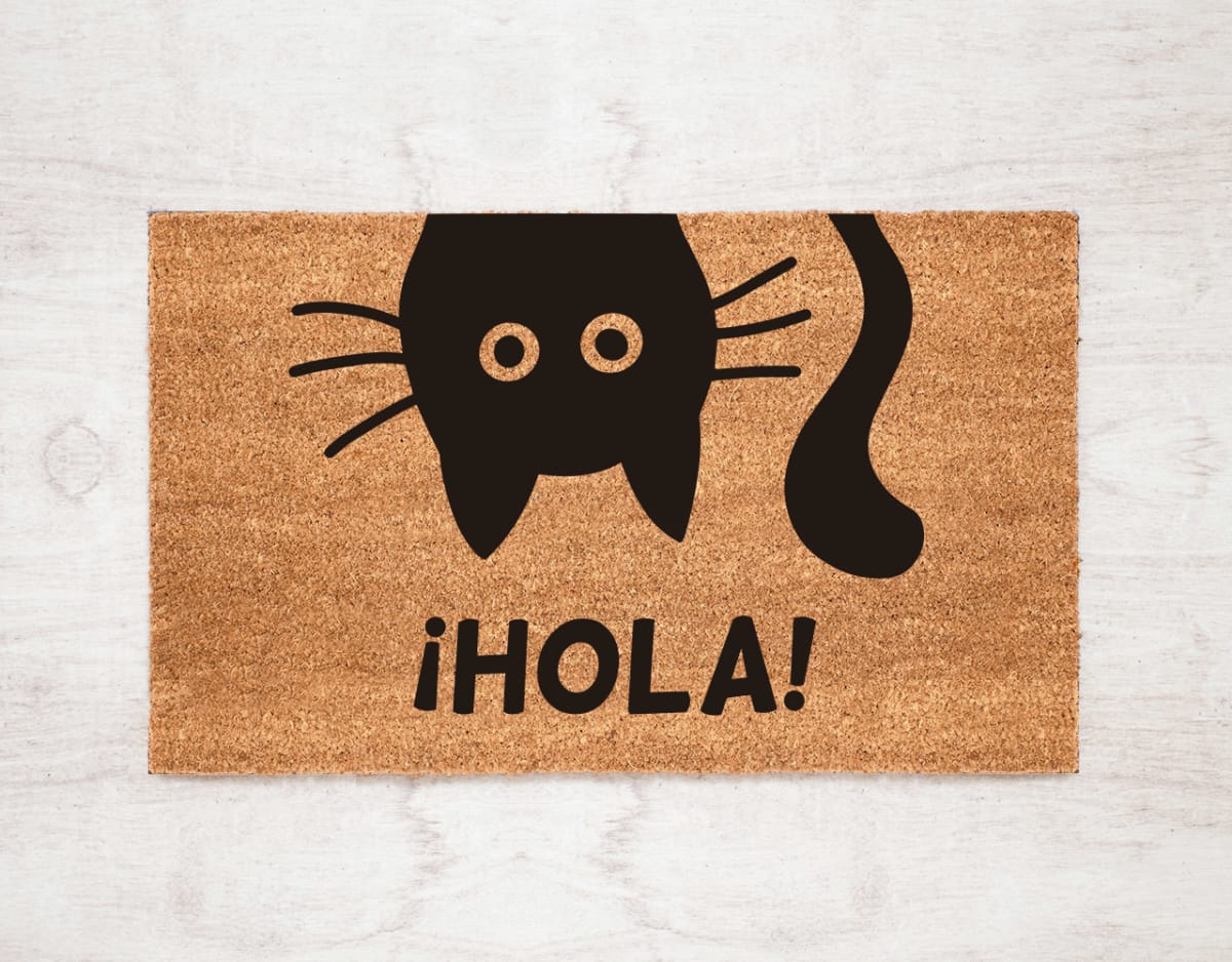Felpudo Kokomat Hola gato1