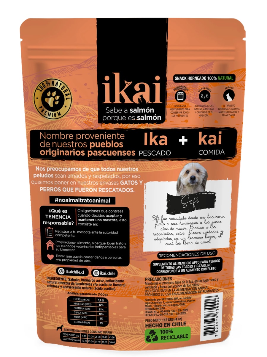 Ikai Snack Salmón Perro 113 G3
