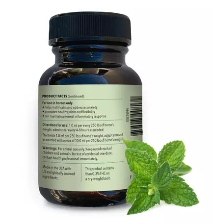 Aceite 1.500 CBD con aceite de menta. Treatibles para caballos1