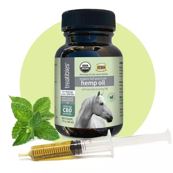 Aceite 1.500 CBD con aceite de menta. Treatibles para caballos2