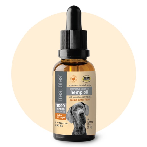 Aceite CBD Treatibles - 1000 mg CBD Total - Sabor mantequilla de maní1