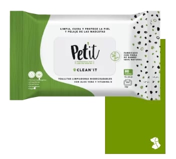 Petot CLEAN'IT Toallitas Limpiadoras Biodegradables (wipes)3