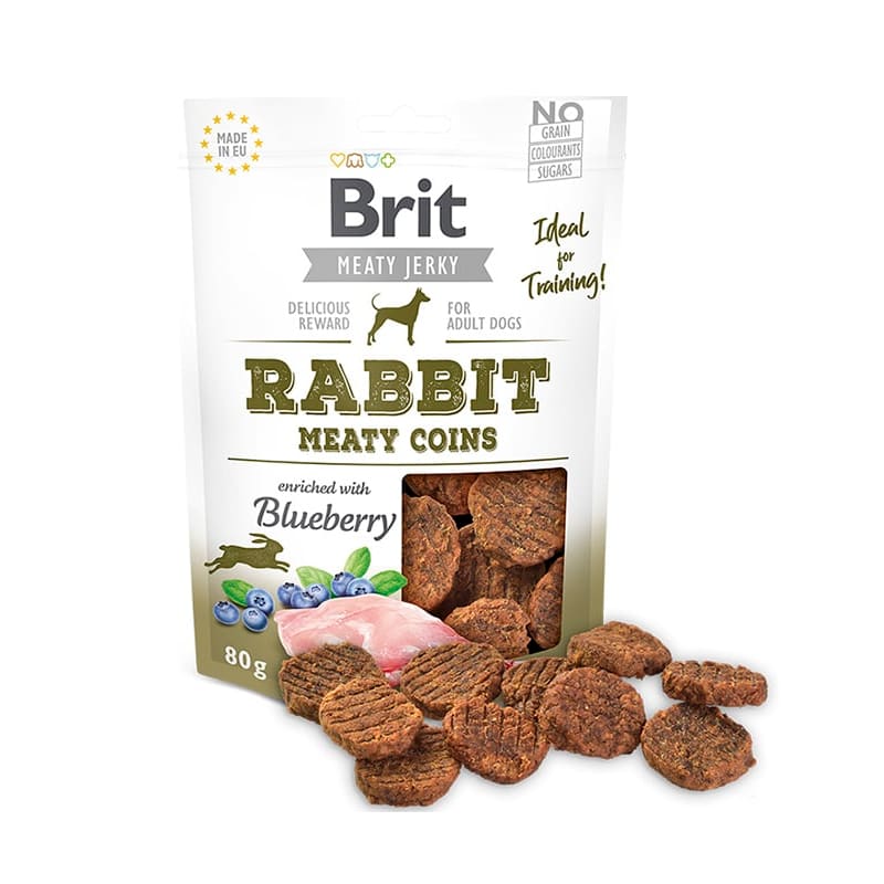 BRIT Jerky Snack Rabbit meaty coins for dogs 80 Gr1