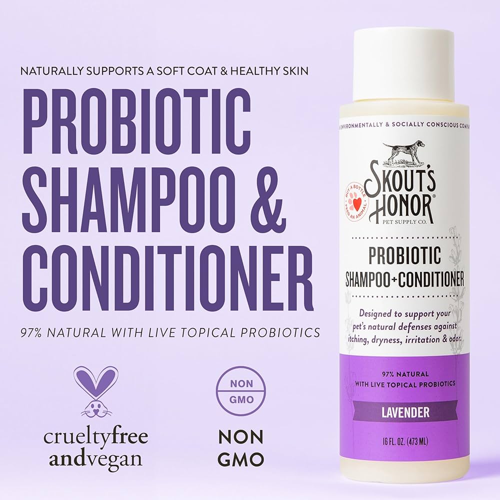 SKOUT´S HONOR Probiotic Shampoo + Conditioner para perros y gatos- Aroma lavanda2