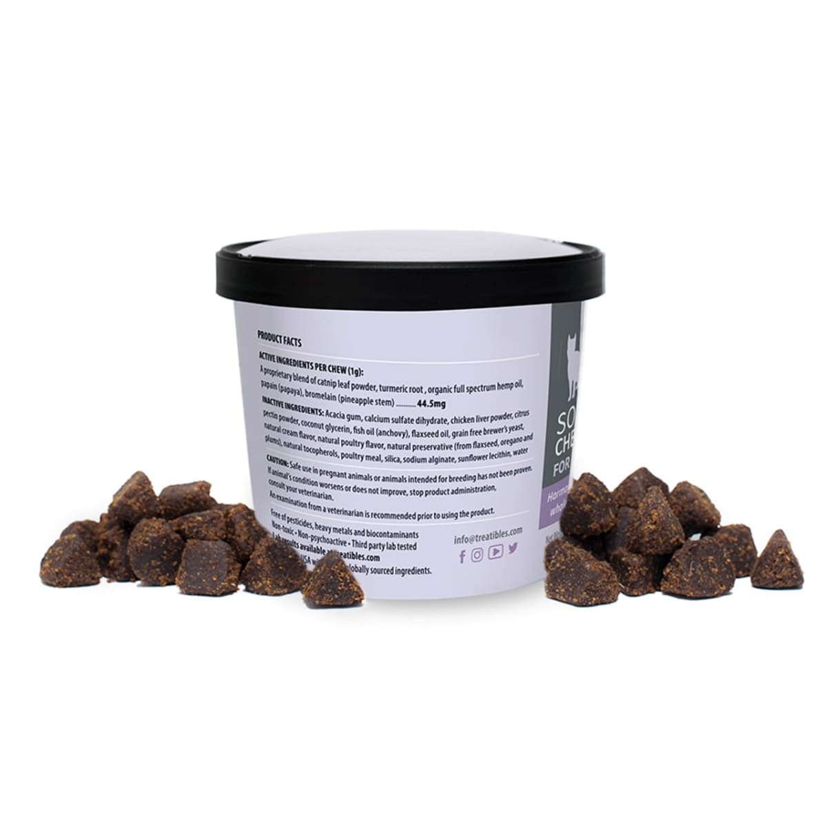 Snack blando 1,5 mg CBD para gato sabor pollo, Treatibles4