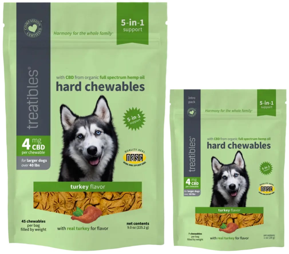 Galletas 4 mg CBD CALM para perro sabor Pavo, Treatibles1