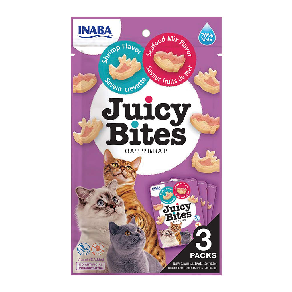 Churu Juicy Bites Camarón y Mariscos - Paquete de 3 Sobres2