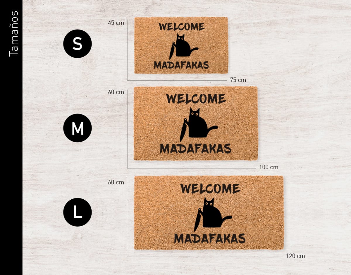 Felpudo Kokomat Welcome madafakas gato3