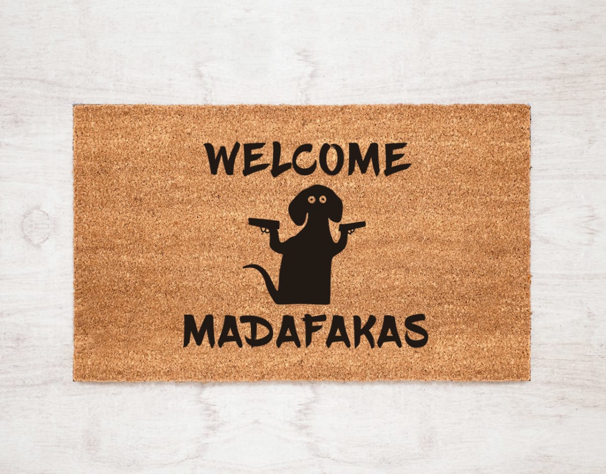 Felpudo Kokomat Welcome madafakas perro1