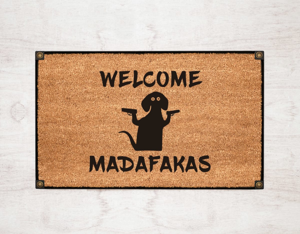 Felpudo Kokomat Welcome madafakas perro2